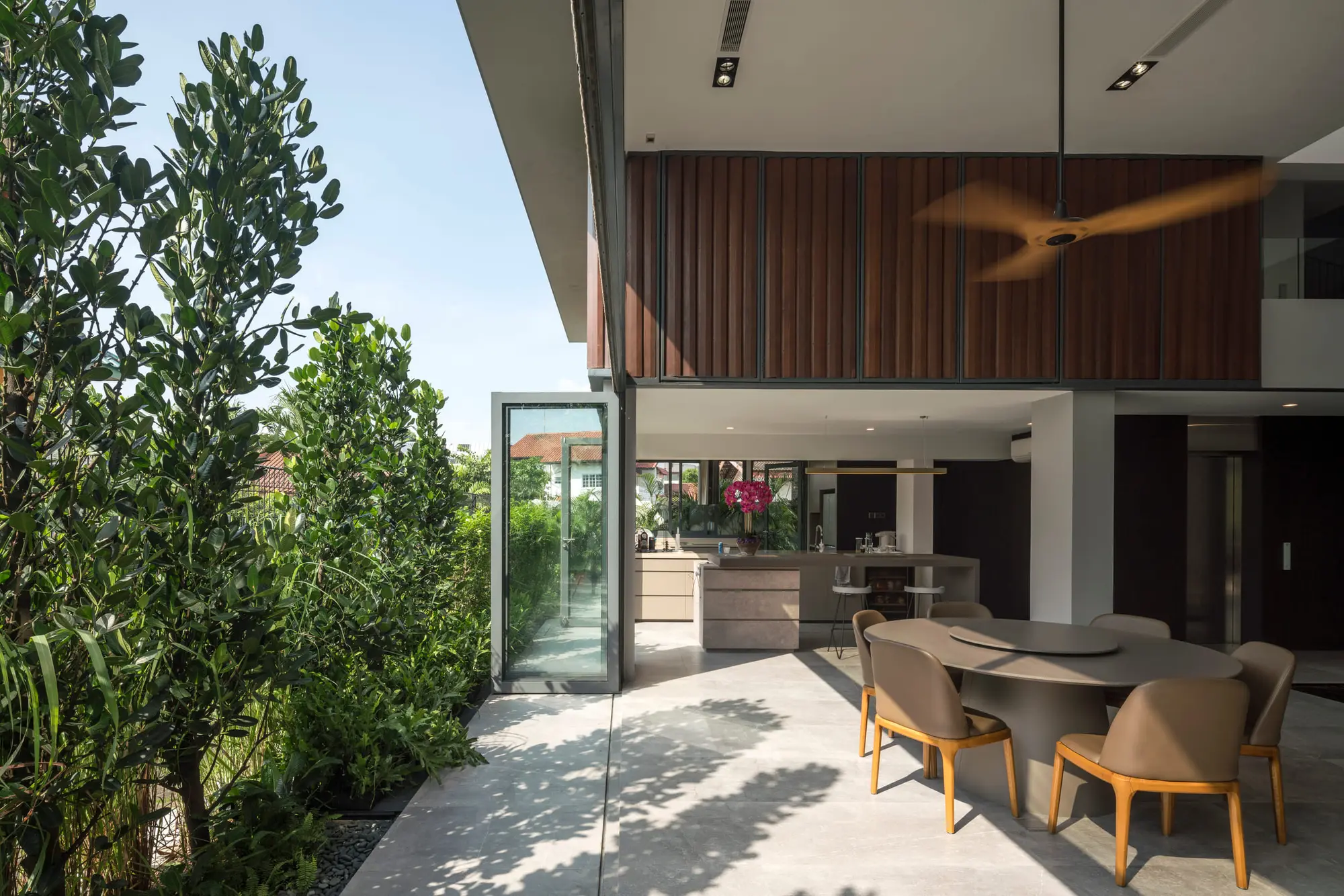 Internal courtyard cut into an existing house