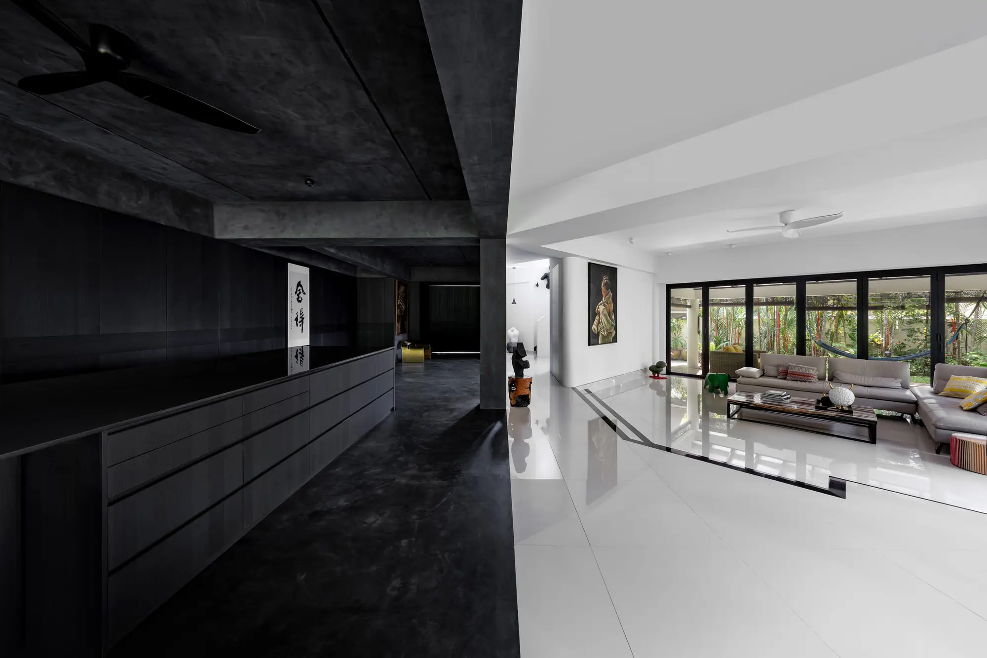 Dark gallery corridor with concealed lighting at Sixth Avenue